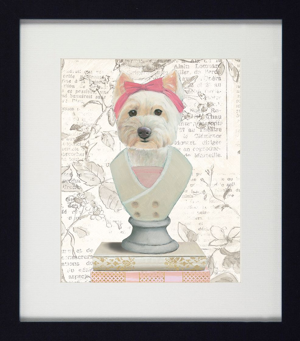 Canine Couture II | Quirky Dog Art | Framed Print with White Mount