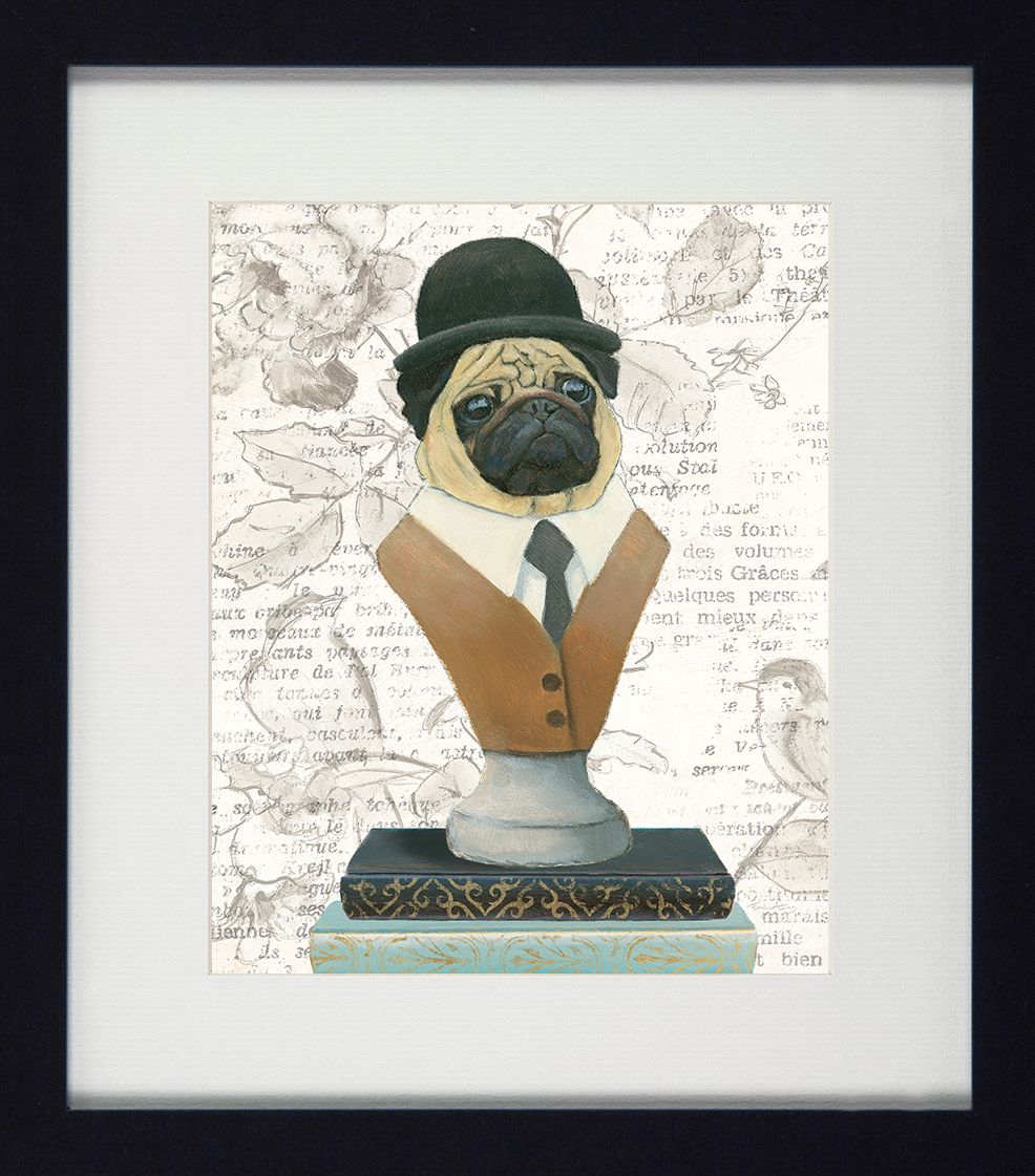 Canine Couture III | Quirky Dog Art | Framed Print with White Mount