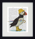 Puffin Portraits II | Quirky Puffin Art | Framed Print with White Mount