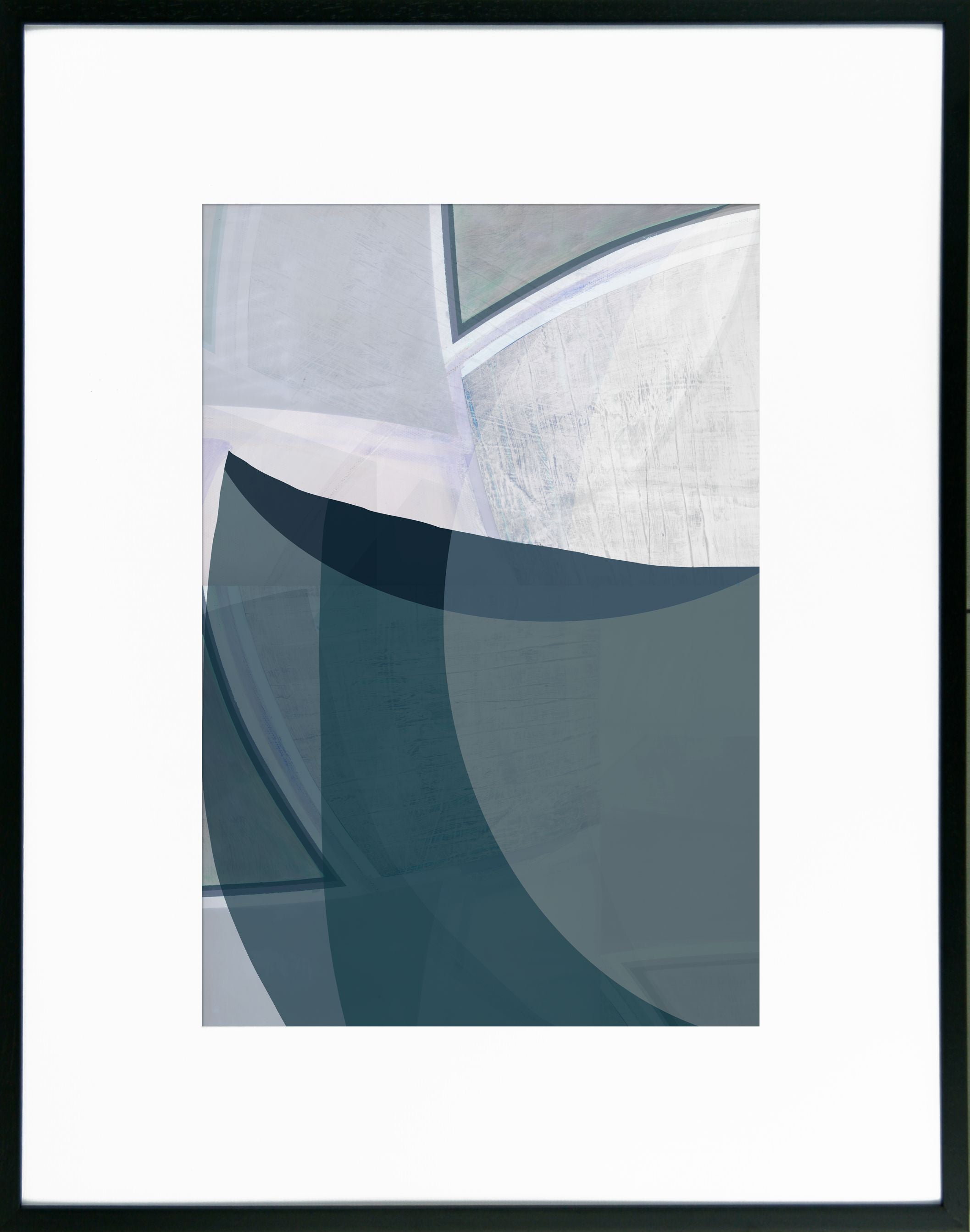 Navy Blue Angles III | Abstract Framed Print | Black Premium Italian Frame