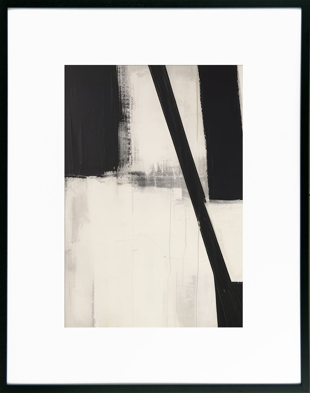 Graphic Serenity I | Monochrome Framed Print | Black Premium Italian Frame