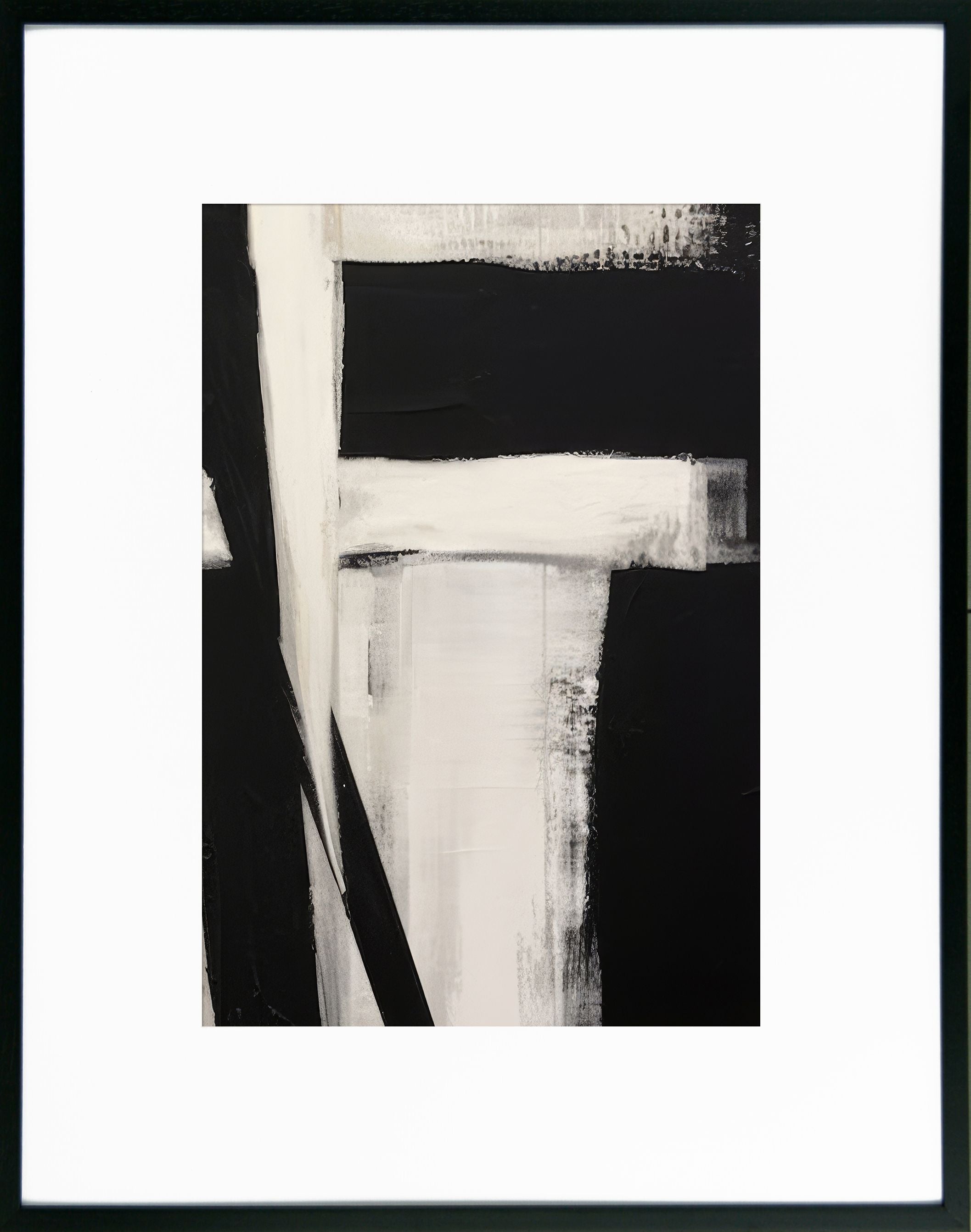 Graphic Serenity IV | Monochrome Framed Print | Black Premium Italian Frame