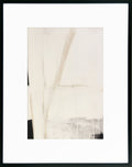 Abstract art piece with a minimal color palette on a white background
