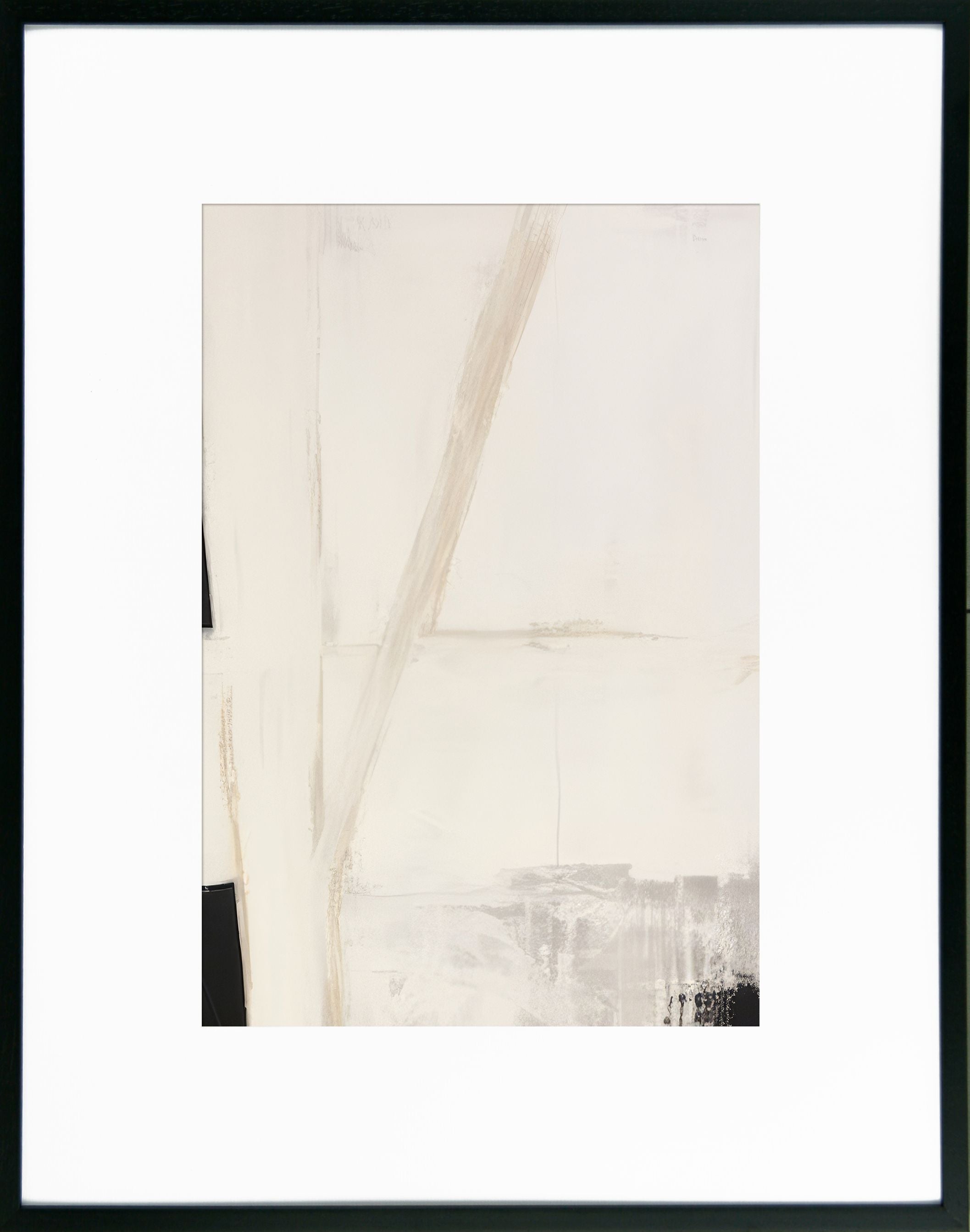Abstract art piece with a minimal color palette on a white background