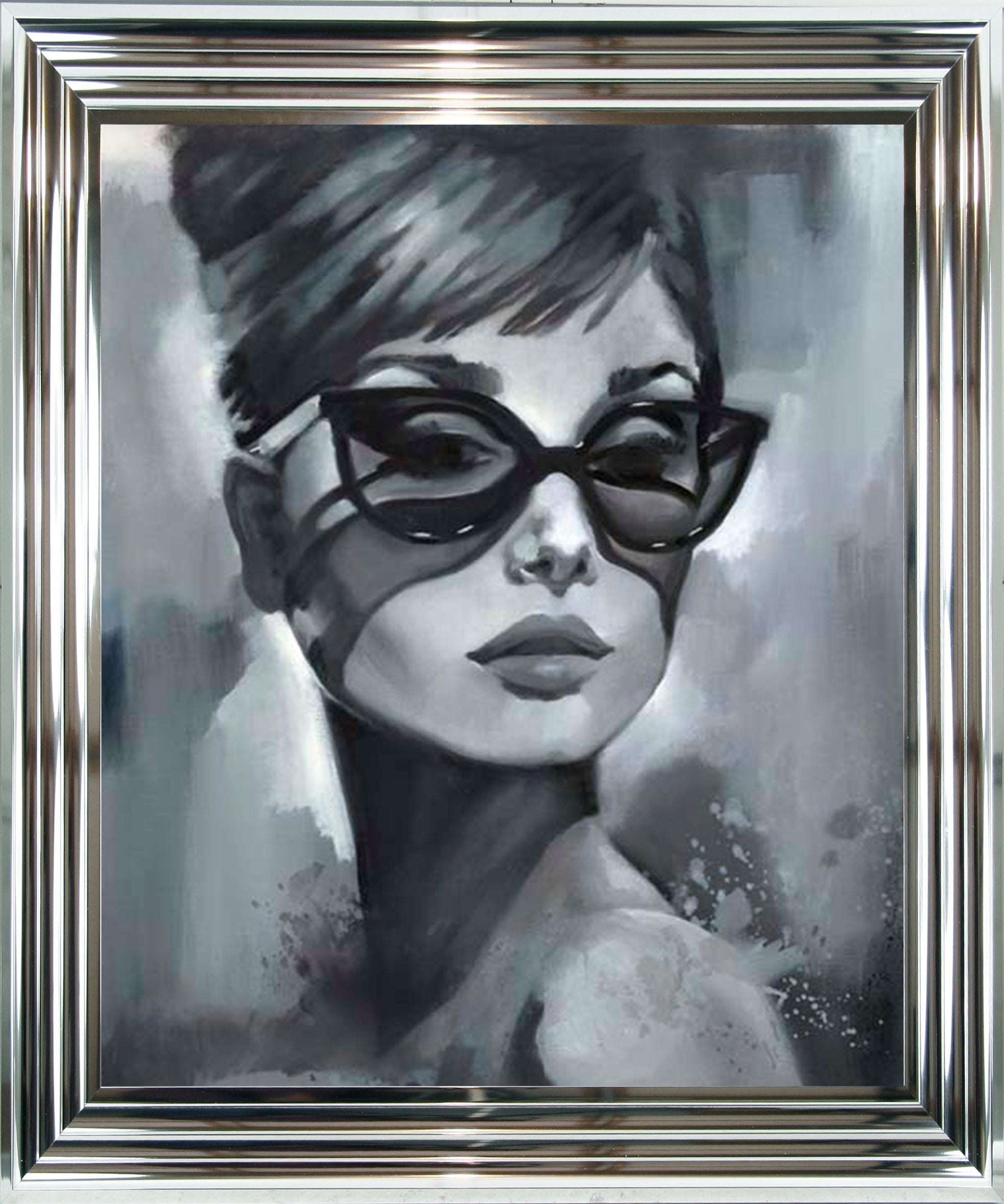 Shades of Glamour II | Hollywood Icon Art | Gunmetal Spoon Framed Print