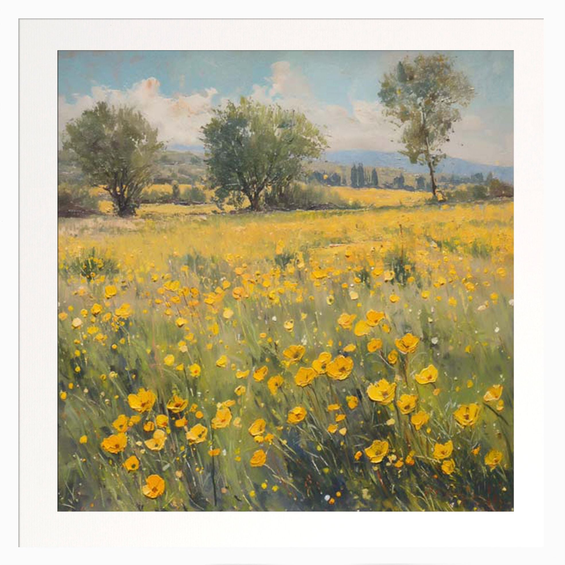 Fields of Yellow II – Framed Floral Art Print by Steve Hunziker