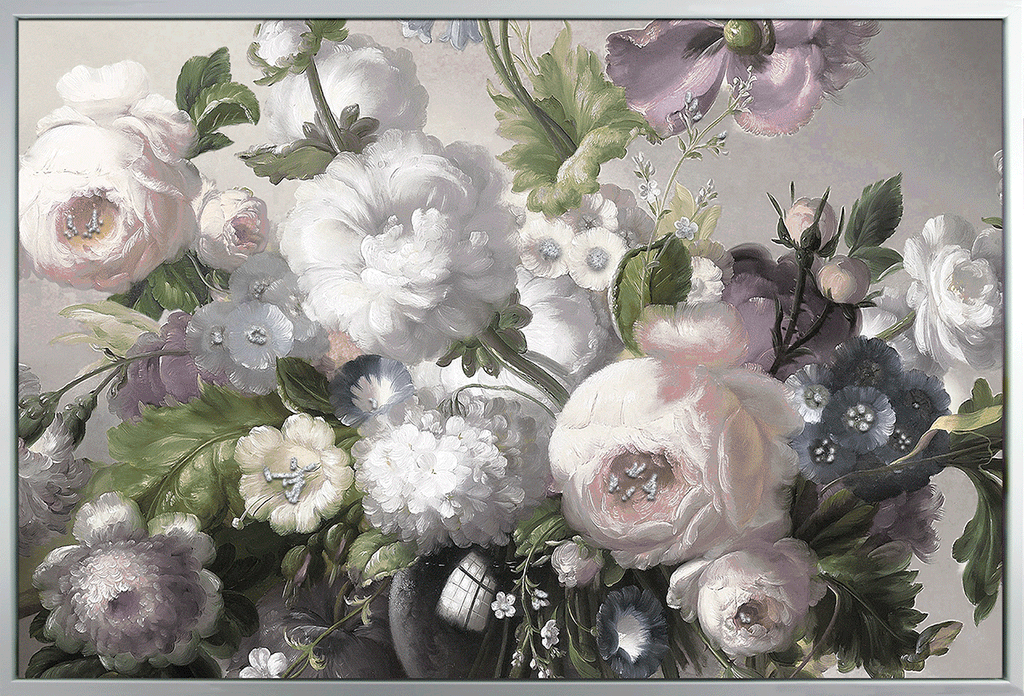 Majestic Framed Canvas – Floral Wall Art by Angela McQueen
