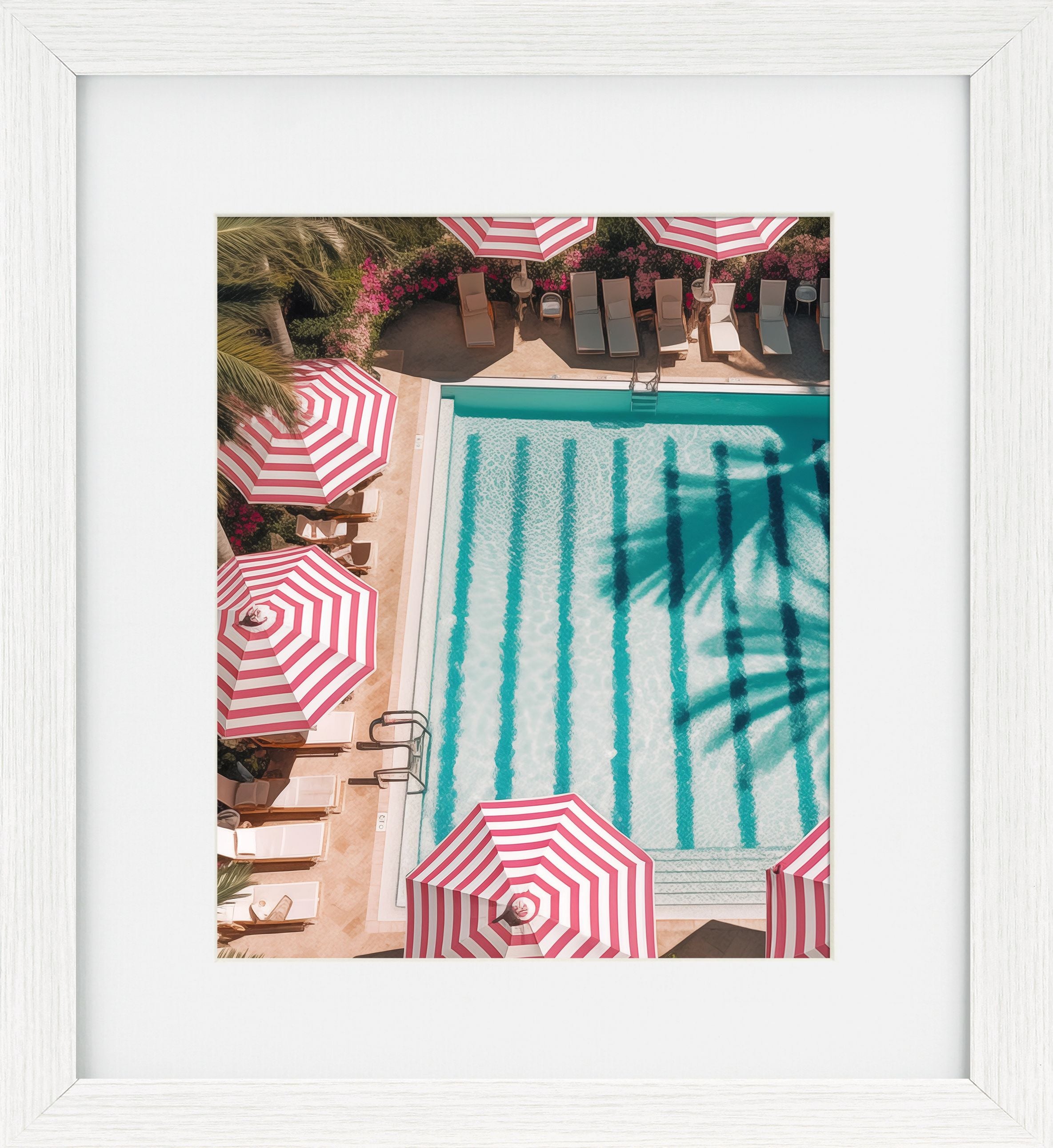 By the Pool IV – Framed Print with White Mount