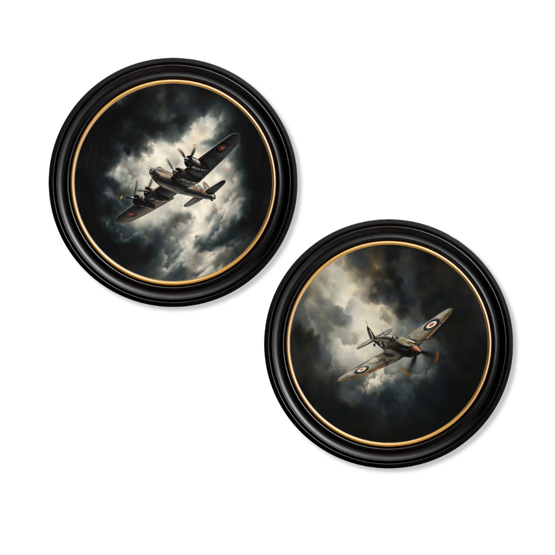 Fighter Jets Oxford Round Frame