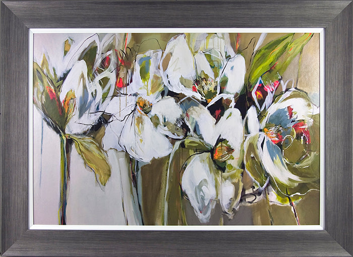 Spring Blooms – Abstract Floral Framed Print by Angela Maritz