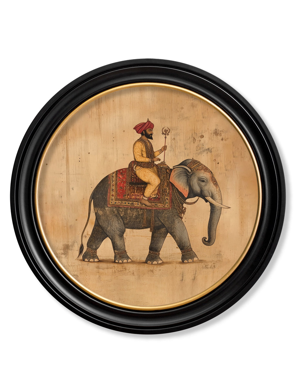 Mughal Emperor on Elephant RF  - Oxford round frame