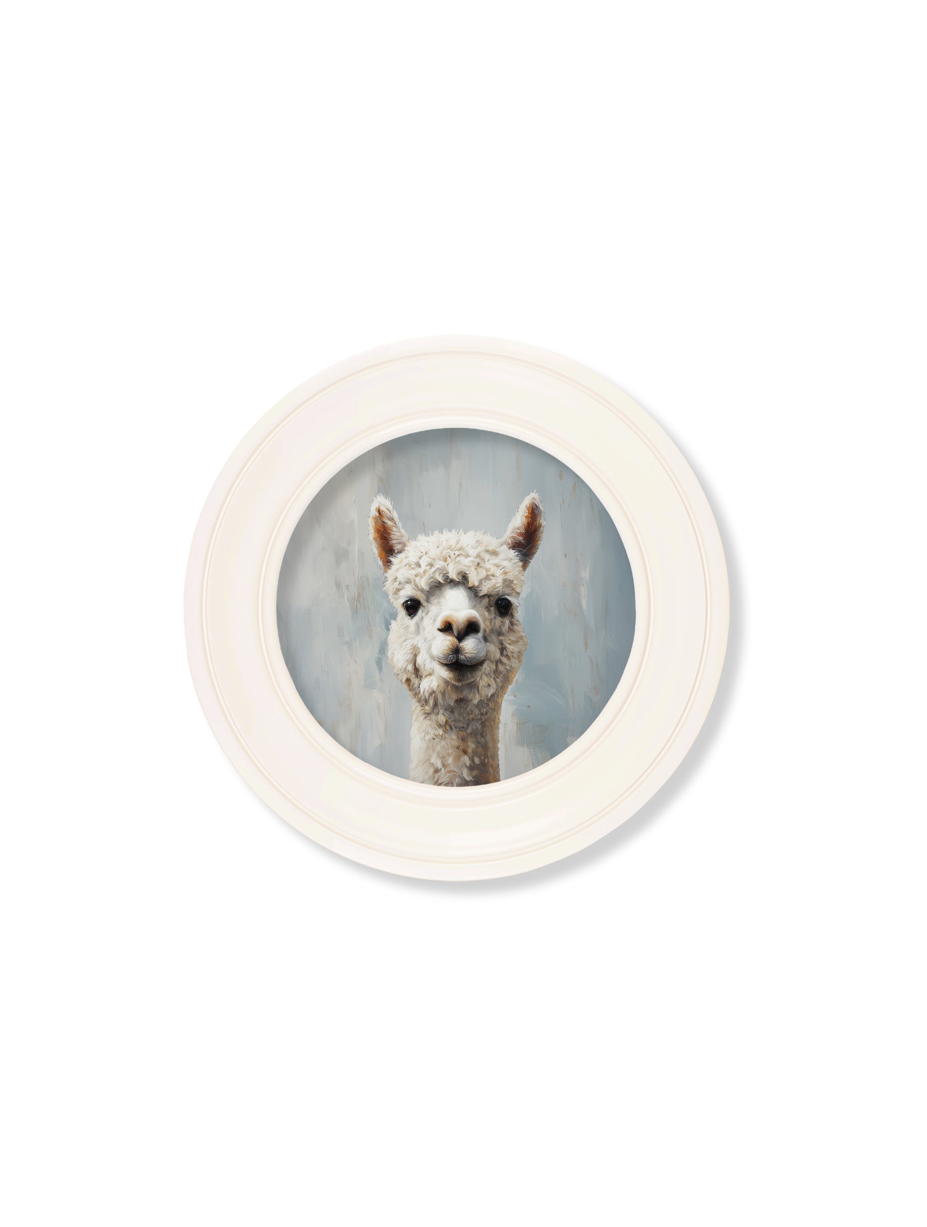 The Goofy Alpaca - Oxford Strong White Round Frame