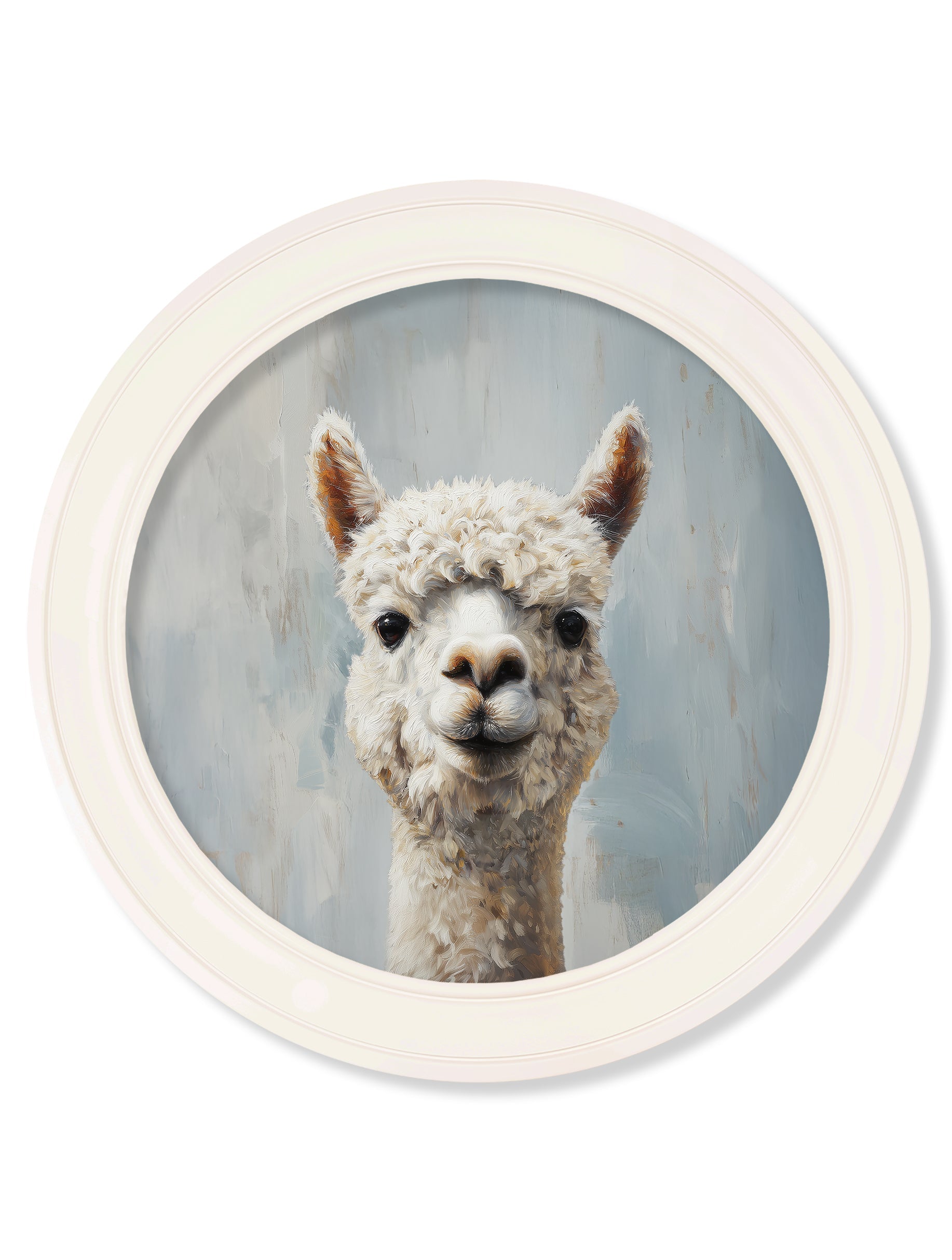 The Goofy Alpaca - Oxford Strong White Round Frame