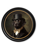 Lord Wagsalot - Gentleman Black Labrador Oxford Round Frame