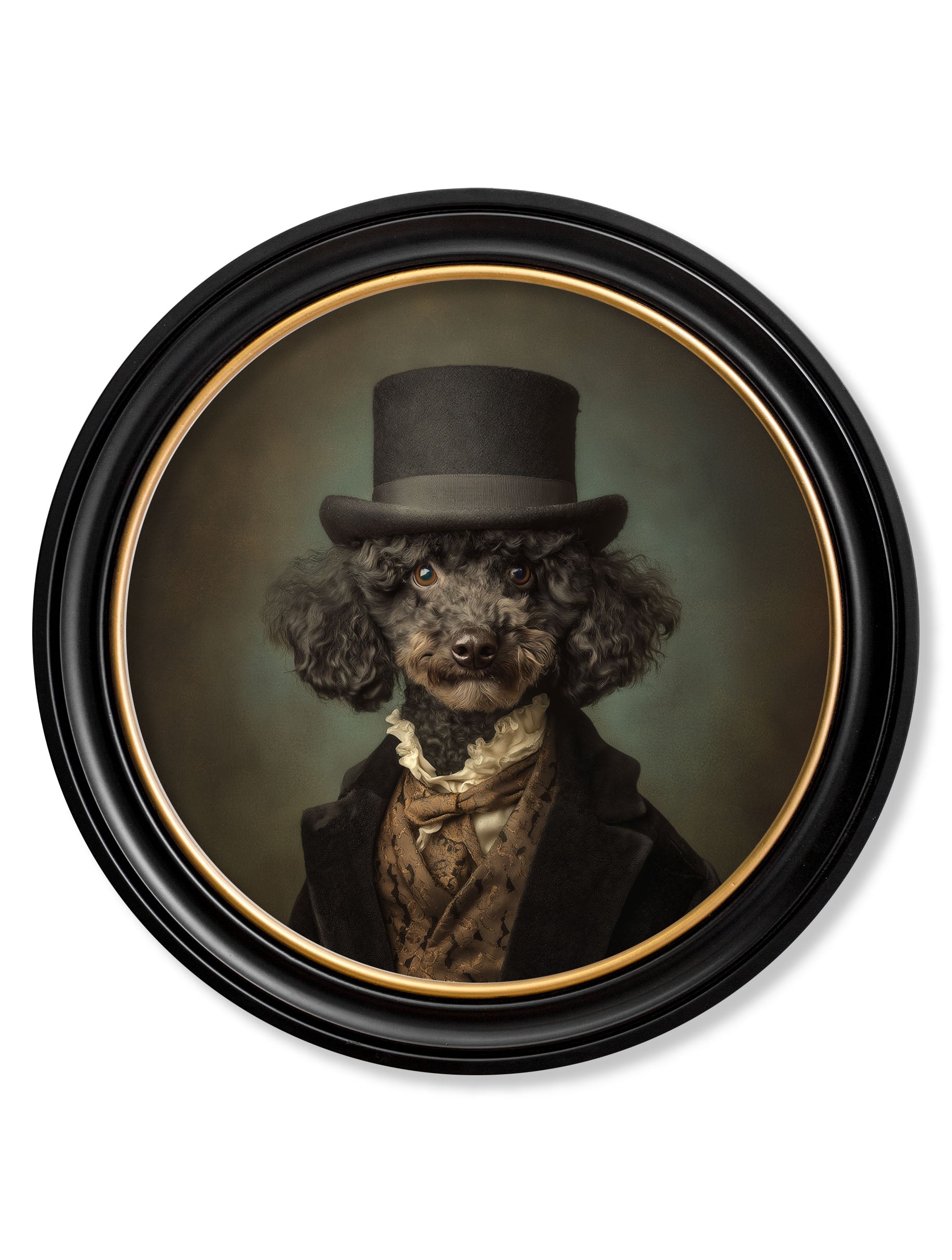 Sir Poodleton - Gentleman Poodle Oxford Round Frame