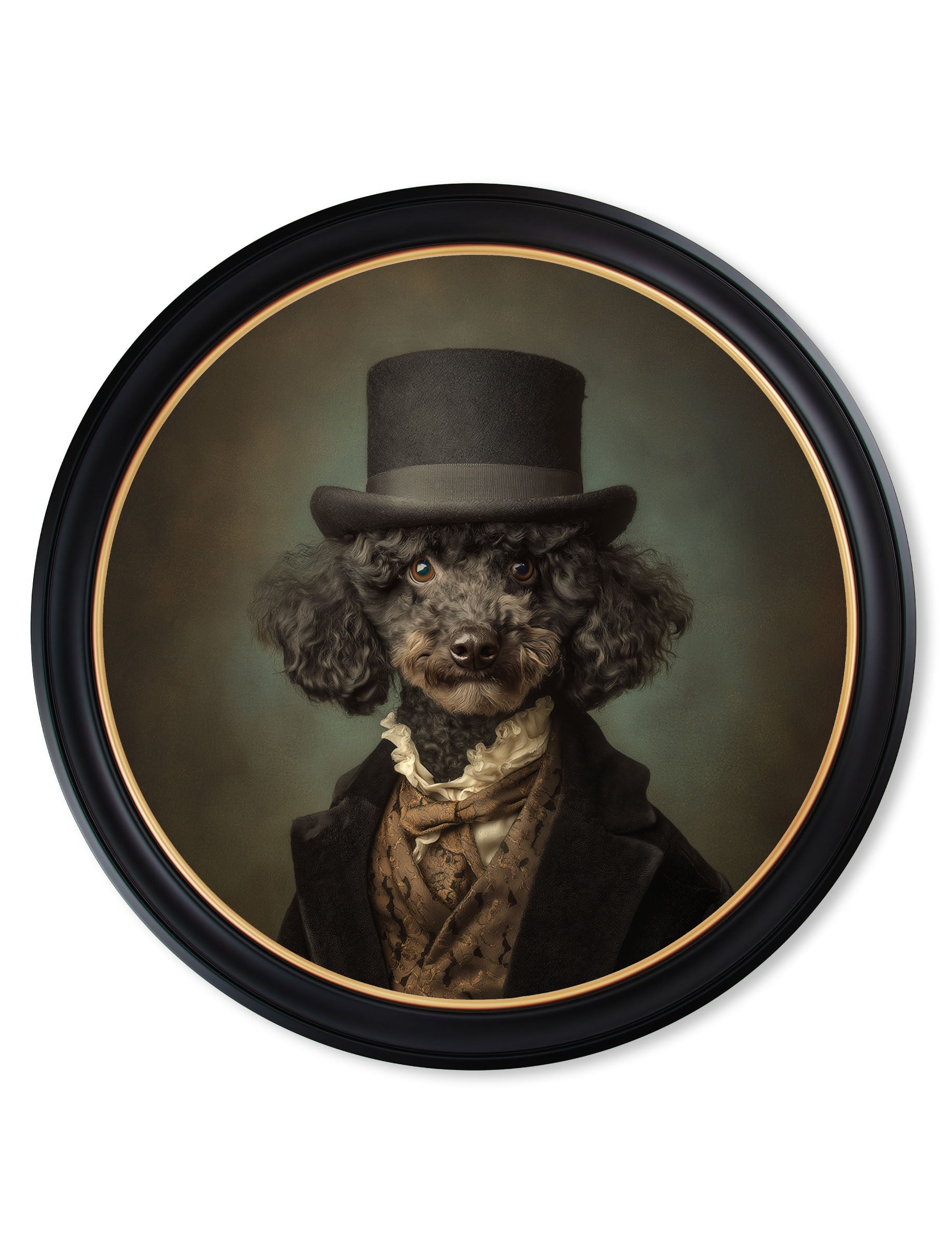 Sir Poodleton - Gentleman Poodle Oxford Round Frame