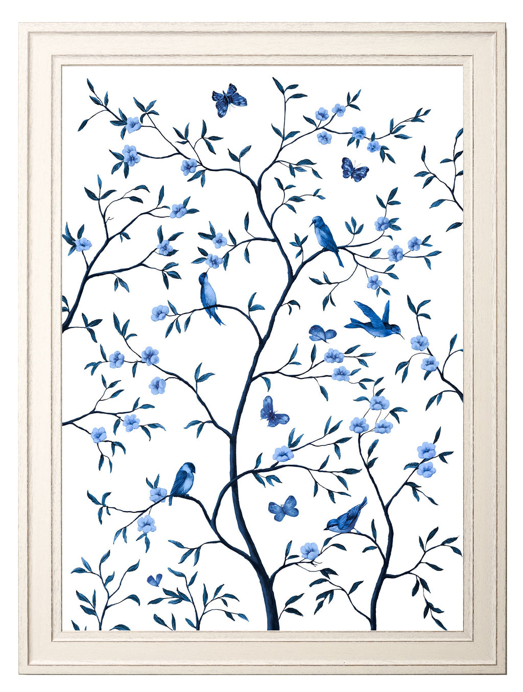 Tree of Life Blue & White | Set of 2 Framed Prints in Ivory Frame