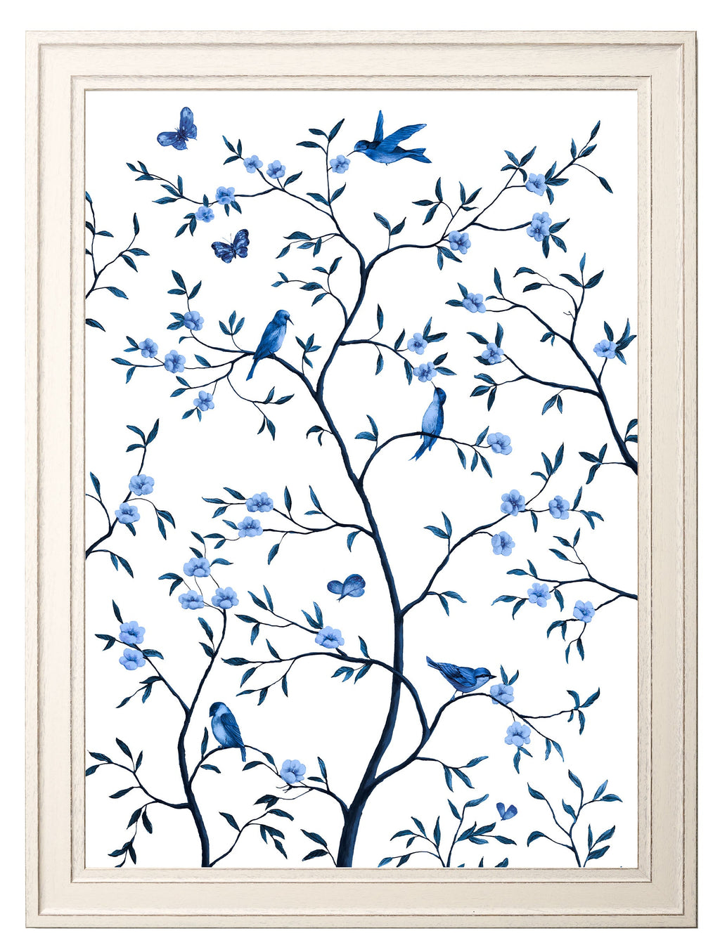 Tree of Life Blue & White | Set of 2 Framed Prints in Ivory Frame