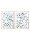 Tree of Life Blue & White | Set of 2 Framed Prints in Ivory Frame