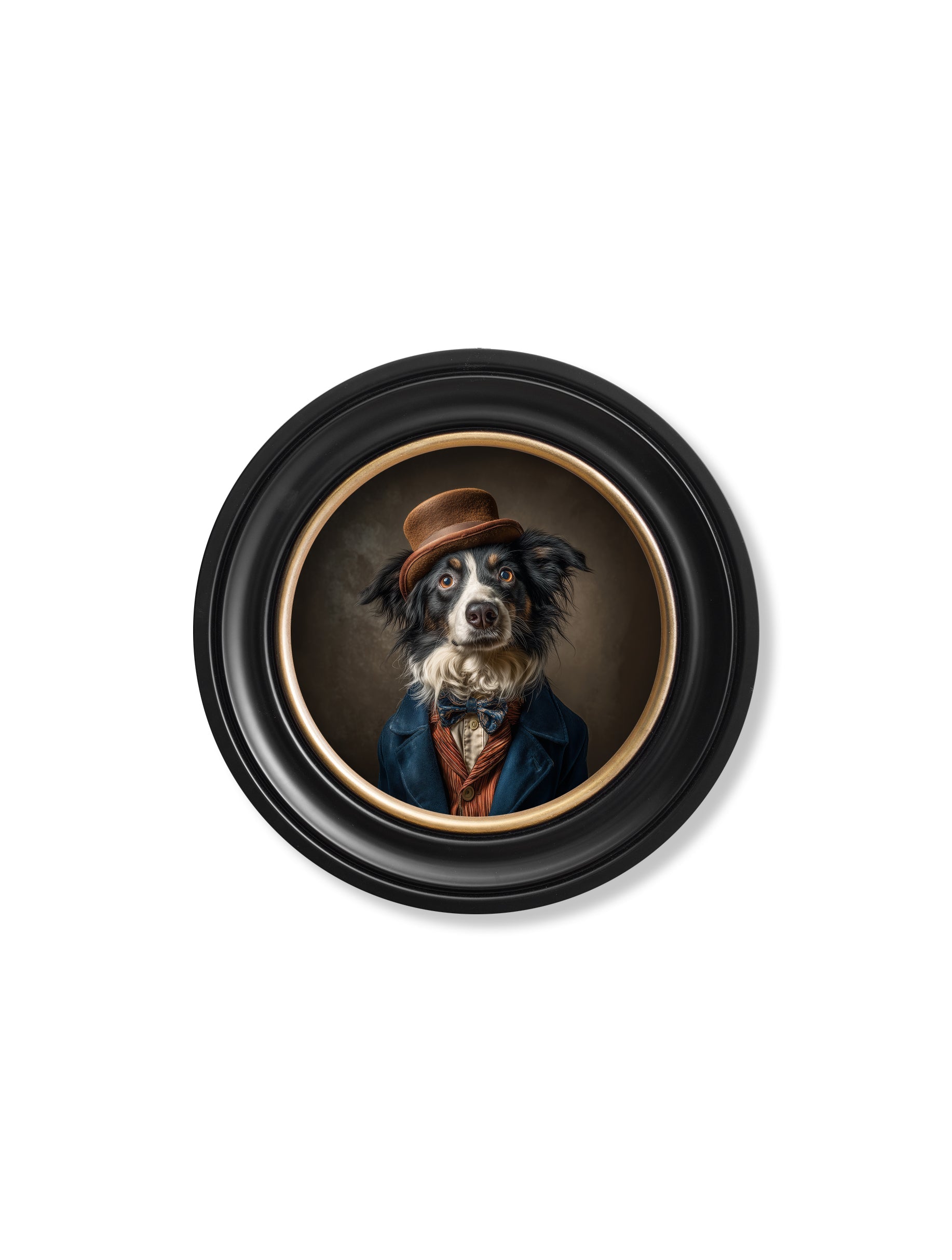Lord Shearlock - Gentleman Border Collie Oxford Round Frame