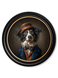 Lord Shearlock - Gentleman Border Collie Oxford Round Frame