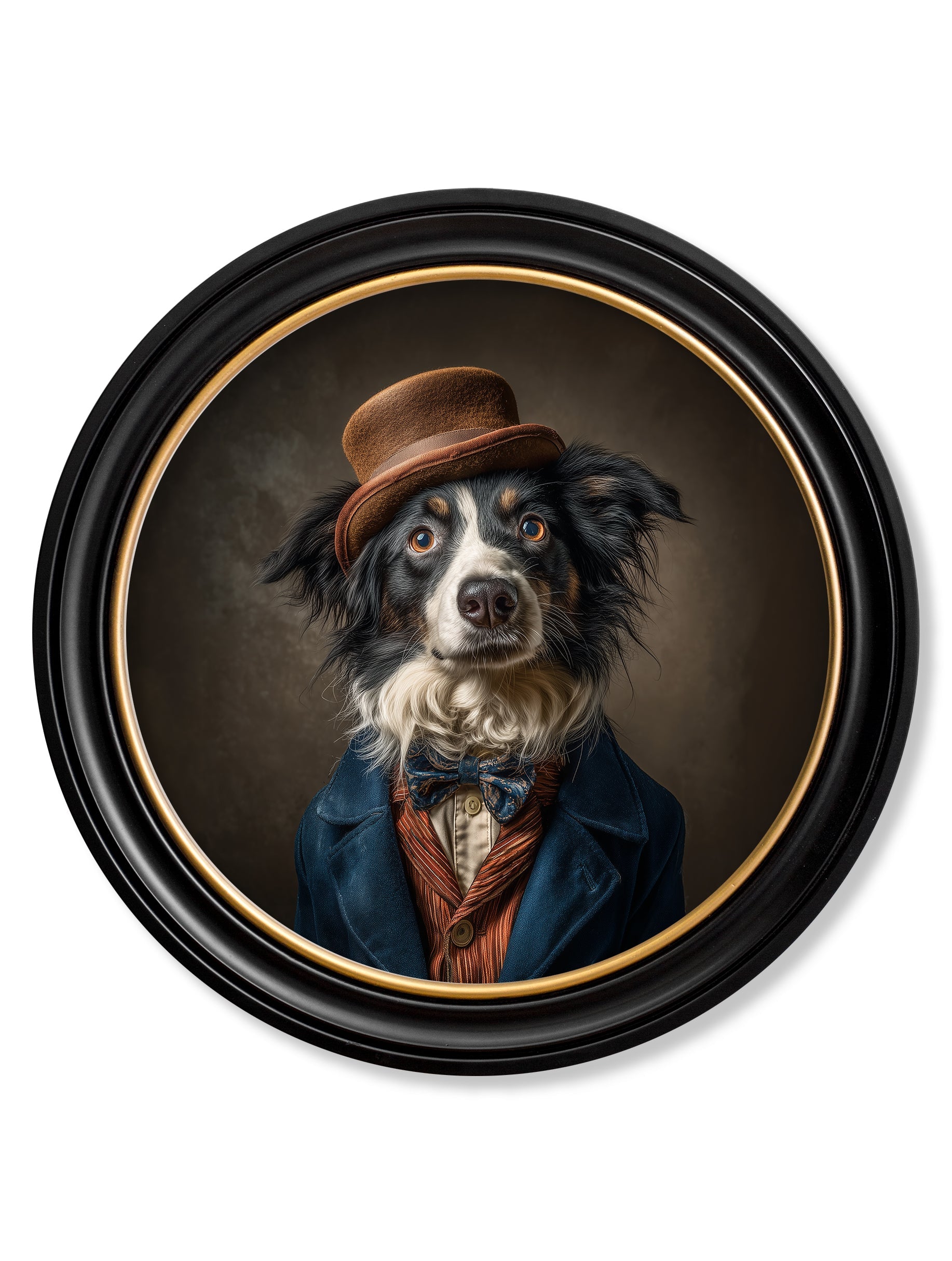 Lord Shearlock - Gentleman Border Collie Oxford Round Frame
