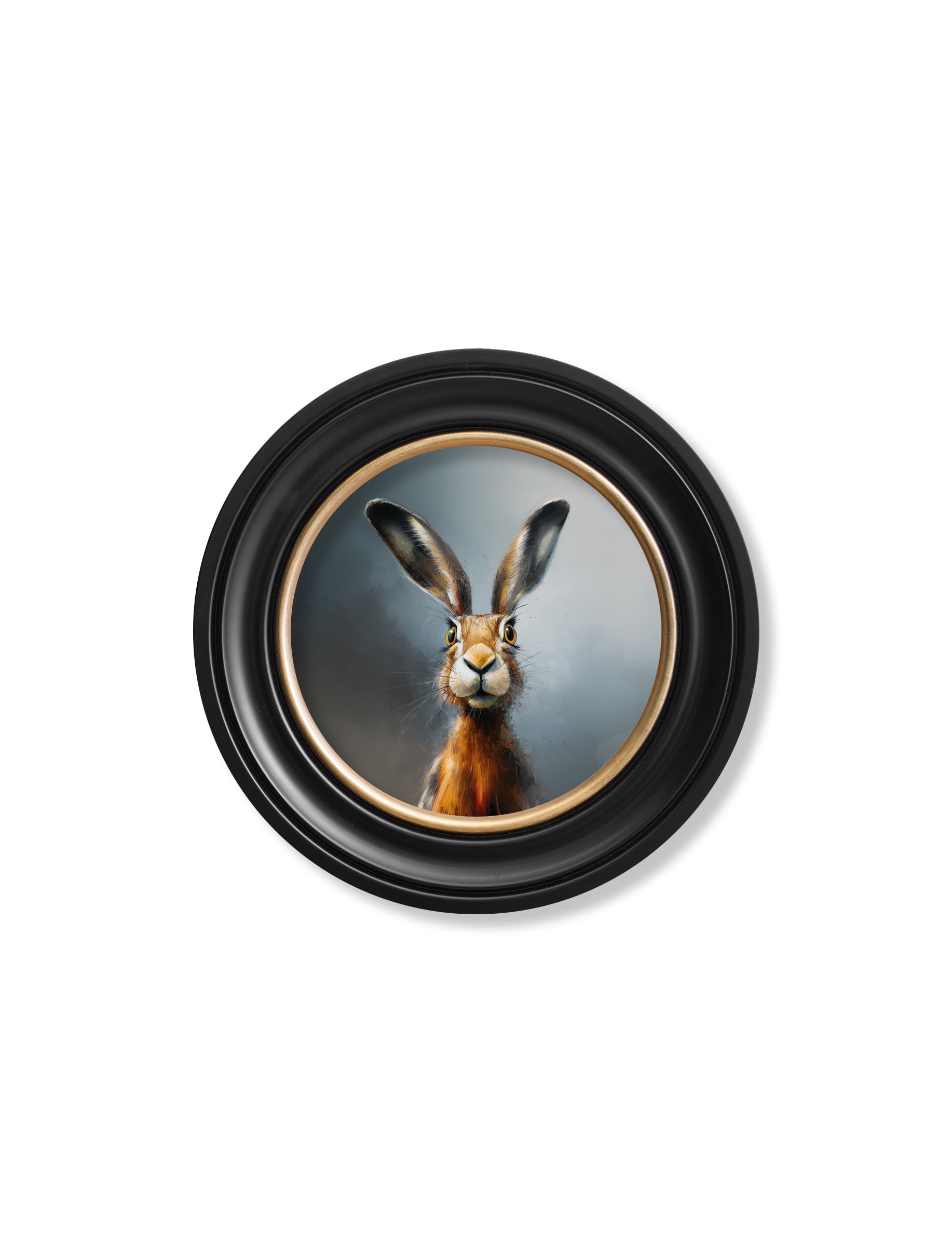 A Curious Hare - Oxford Round Frame