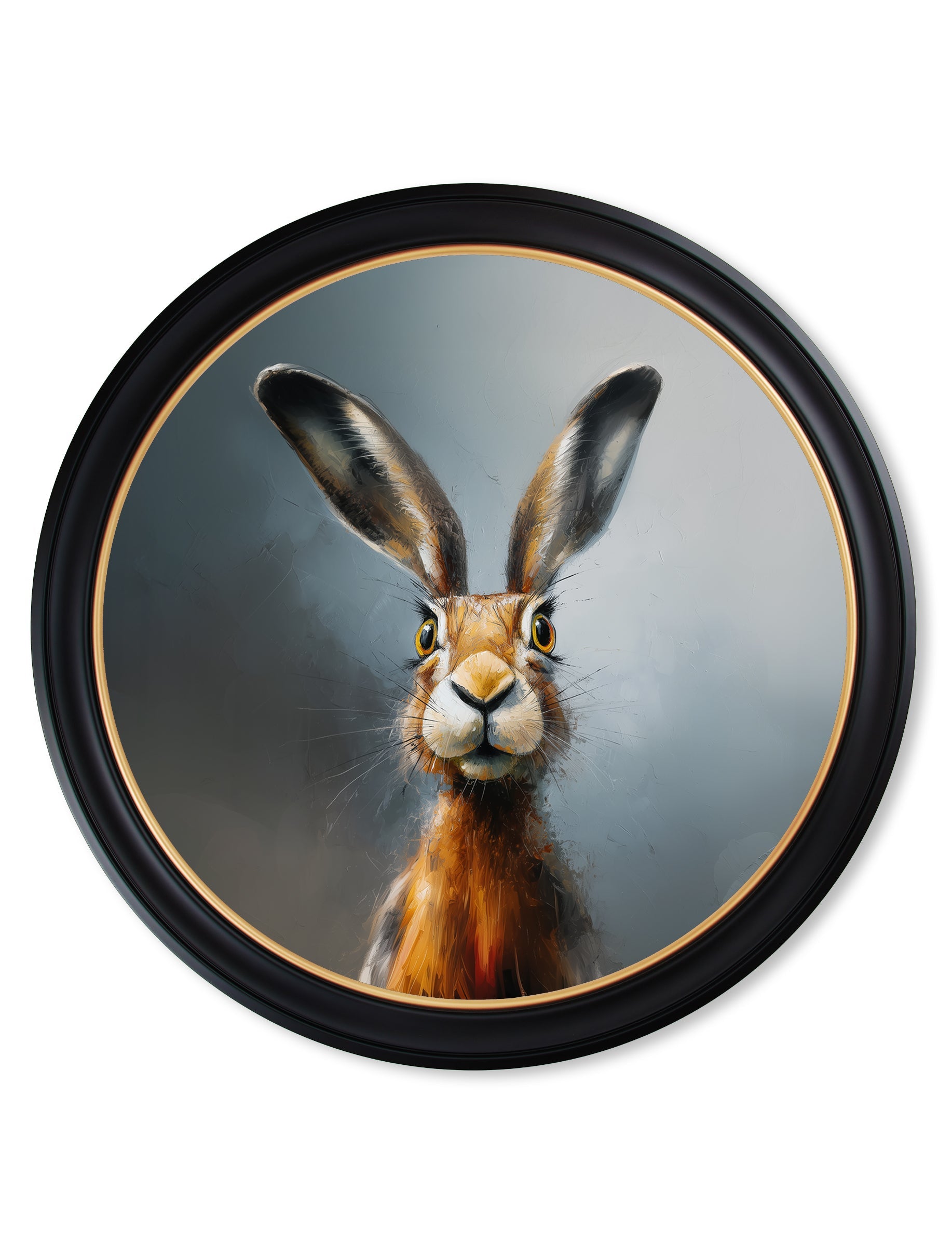 A Curious Hare - Oxford Round Frame