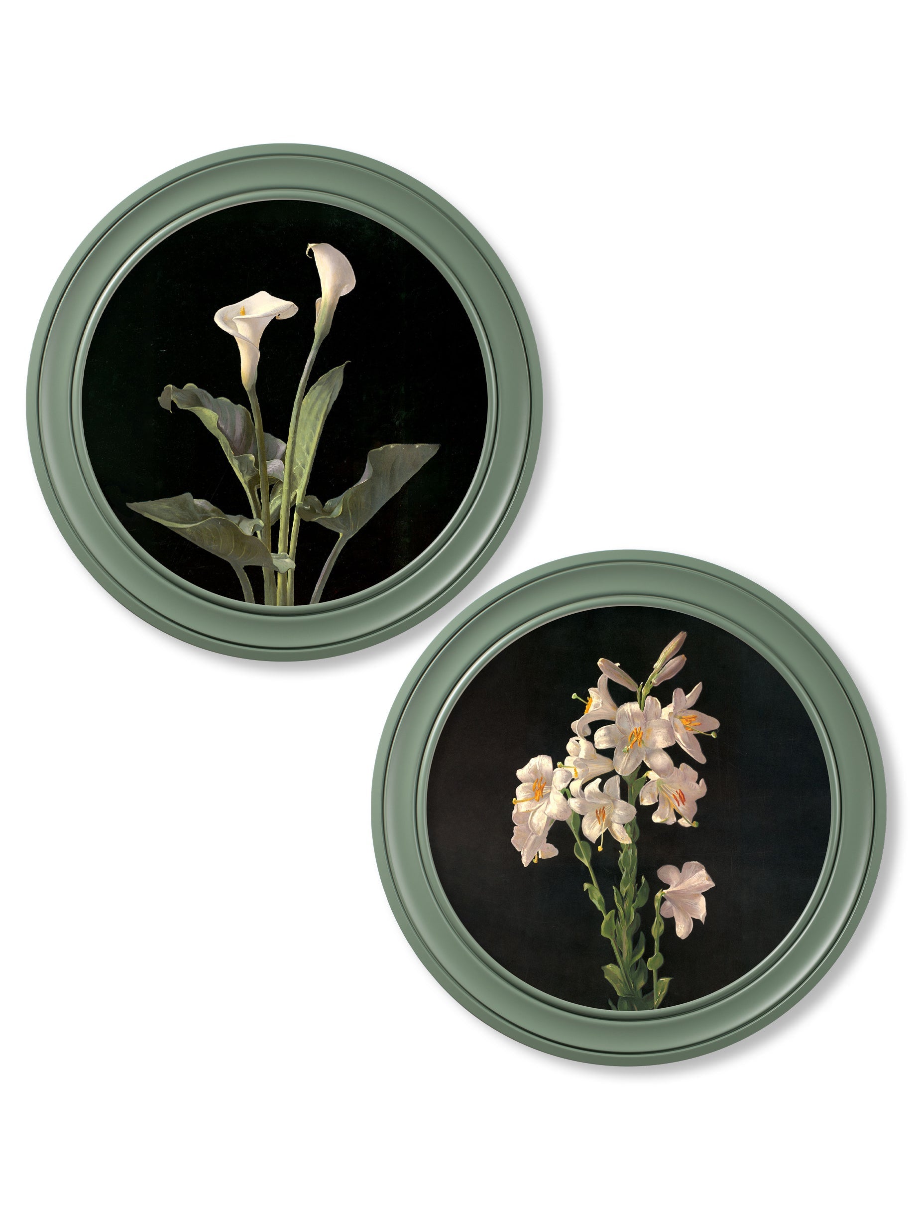 c.1874 George Cochran Lambdin Lillys - Round Frame Green