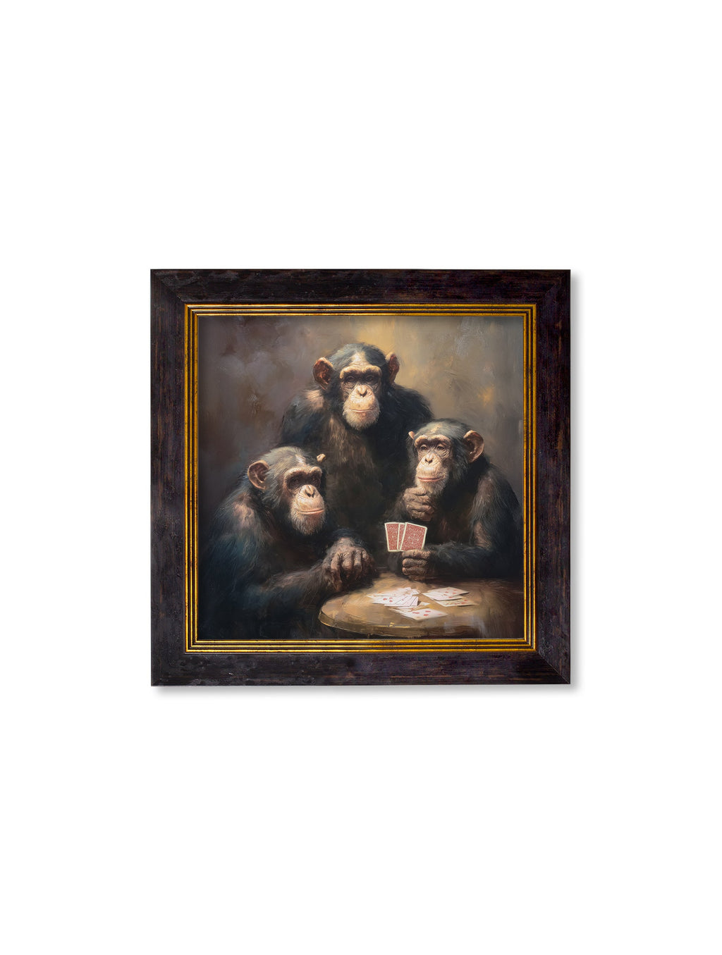 The Card-Playing Chimps - Oxford Square Frame