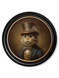 Lord Whiskerby - Gentleman Tabby Cat Oxford Round Frame