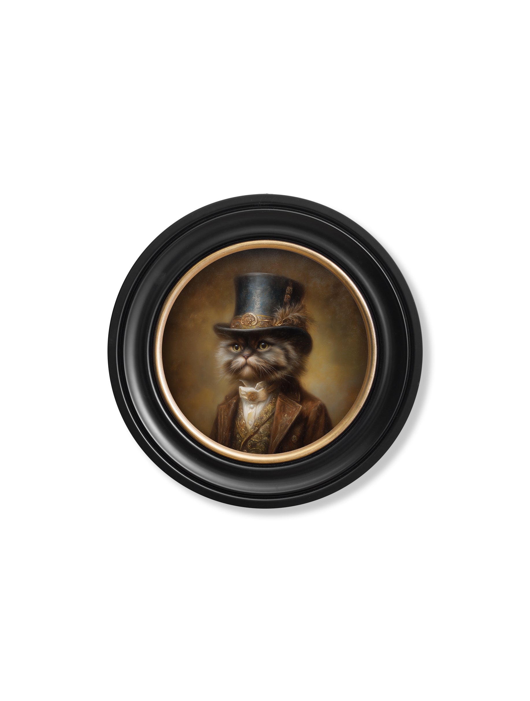 Sir Fluffington - Gentleman Persian Cat Oxford Round Frame