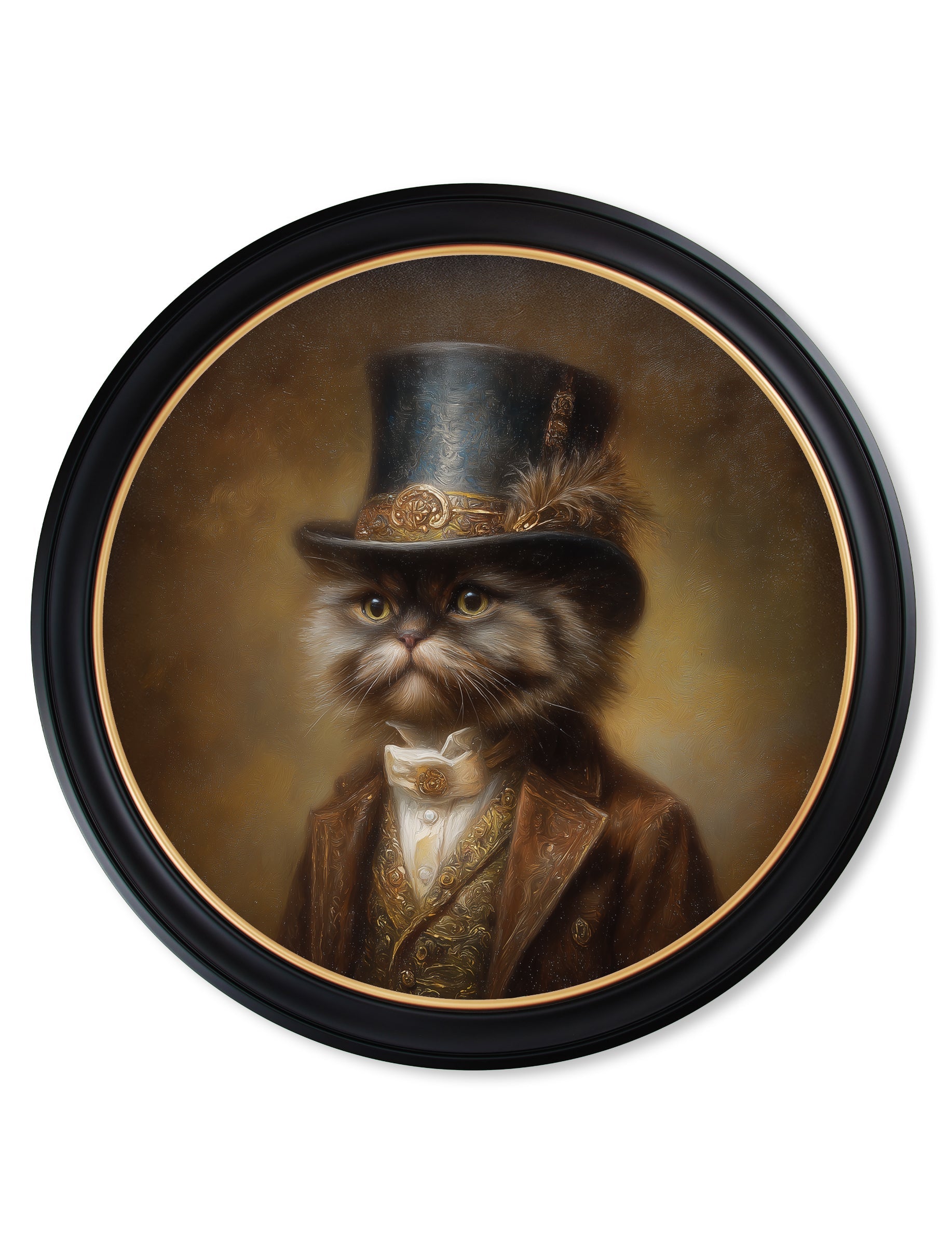 Sir Fluffington - Gentleman Persian Cat Oxford Round Frame