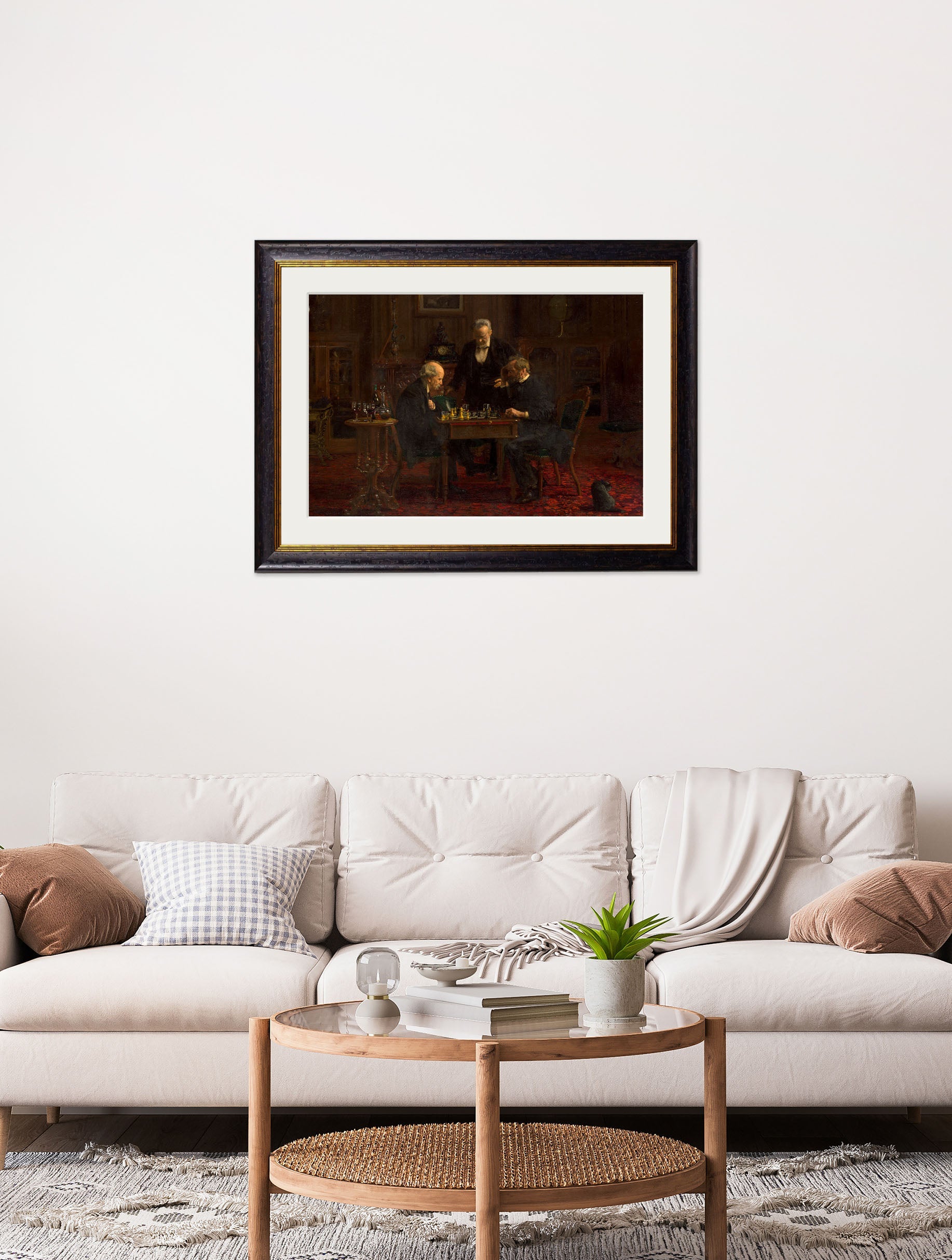 c.1876 The Chess Players – Thomas Eakins | Archival Framed Print