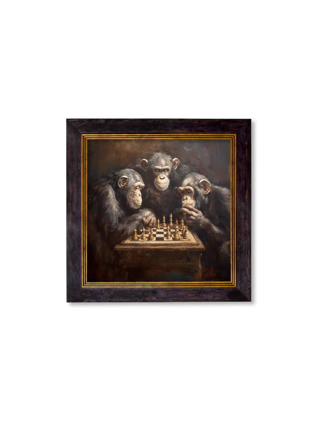 The Chess-Playing Chimps - Oxford Square Frame