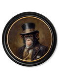 Sir Bananington - Gentleman Chimpanzee Oxford Round Frame