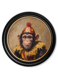 Chimpy the Daring - Circus Chimpanzee Oxford Round Frame