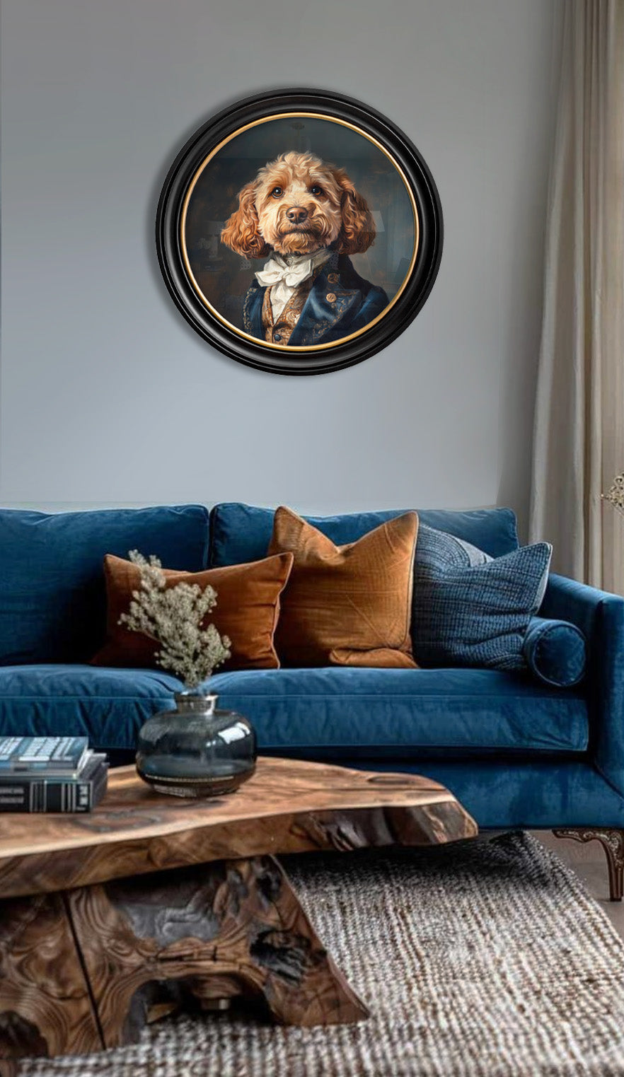 Sir Barkington - Gentleman Cockapoo Oxford Round Frame