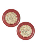 c.1820 Map of Constellations - Round Frame Red