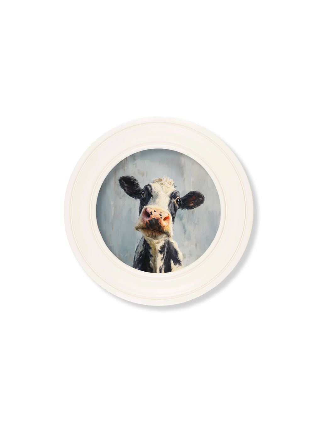 The Curious Cow - Oxford Strong White Round Frame