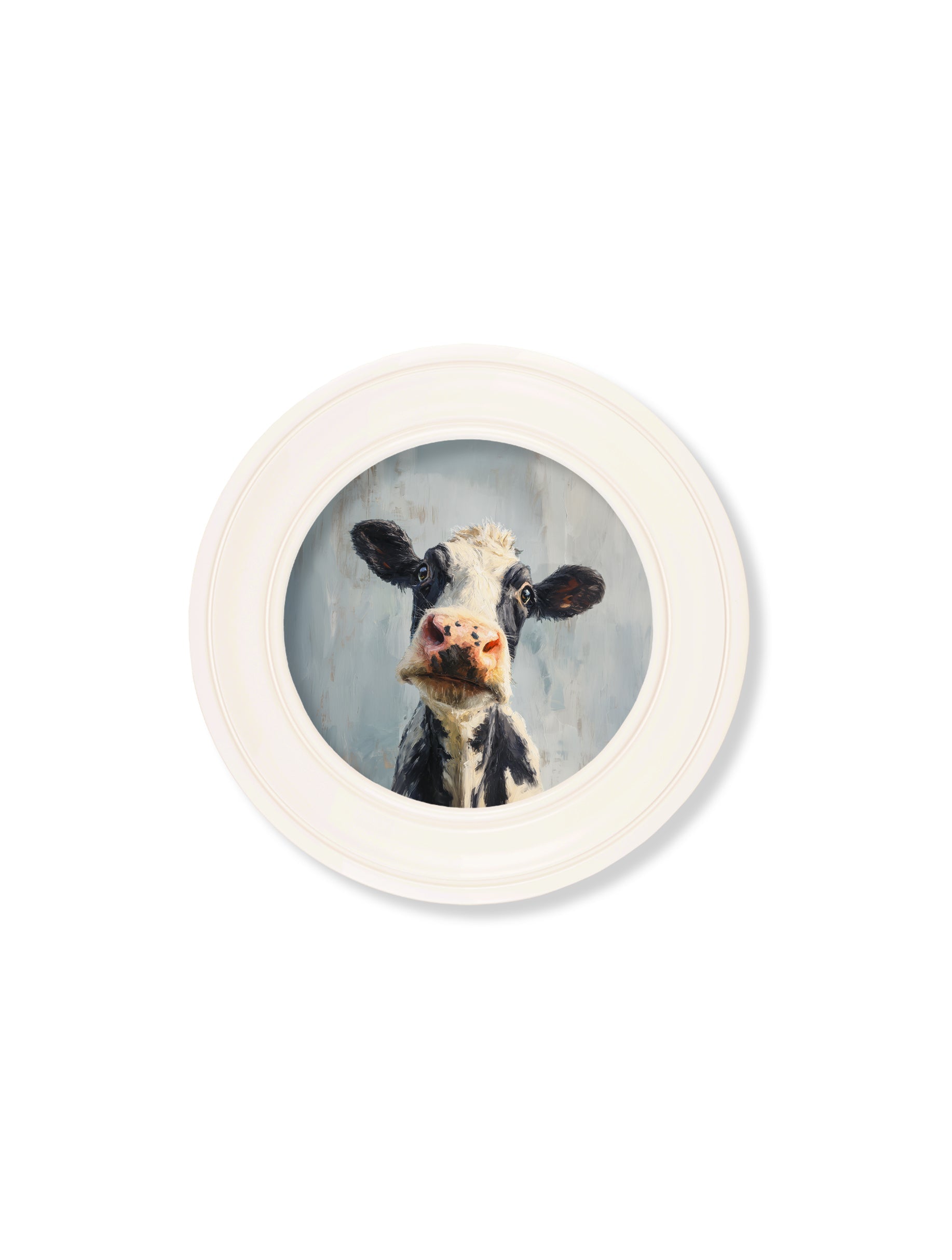 The Curious Cow - Oxford Strong White Round Frame