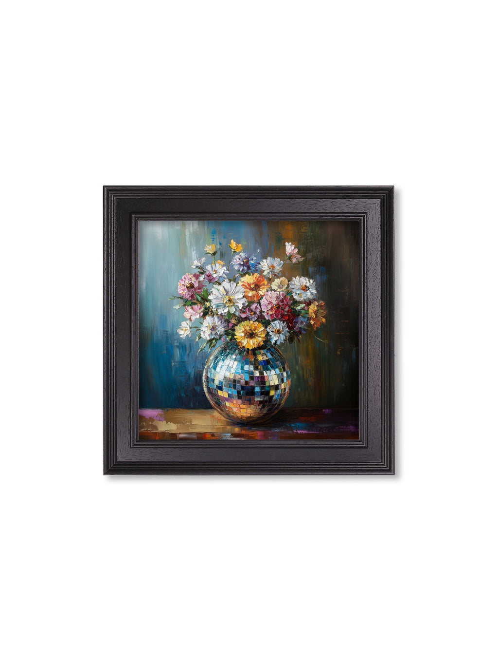 Disco Wildflowers - Black Hurstwood Square Frame