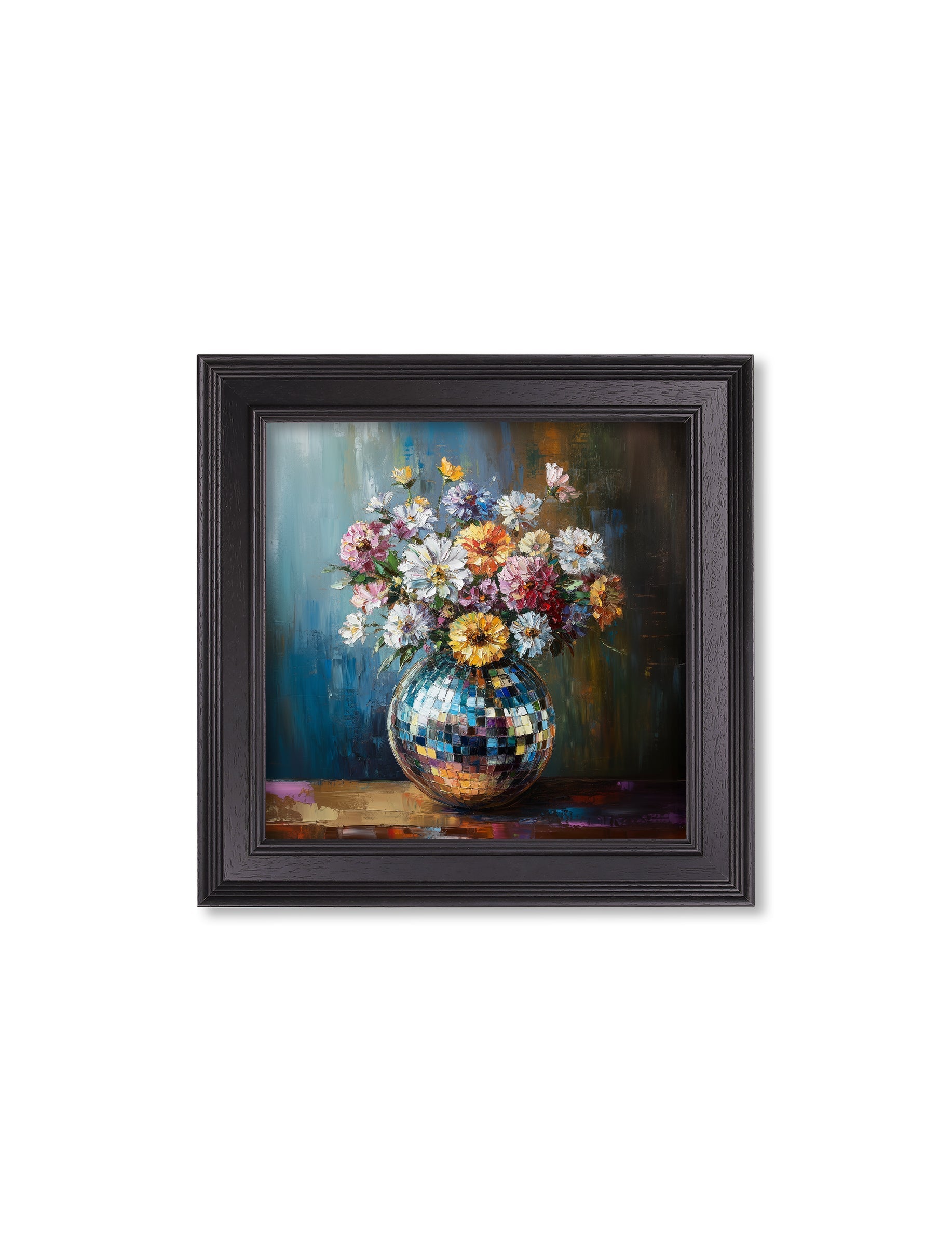 Disco Wildflowers - Black Hurstwood Square Frame