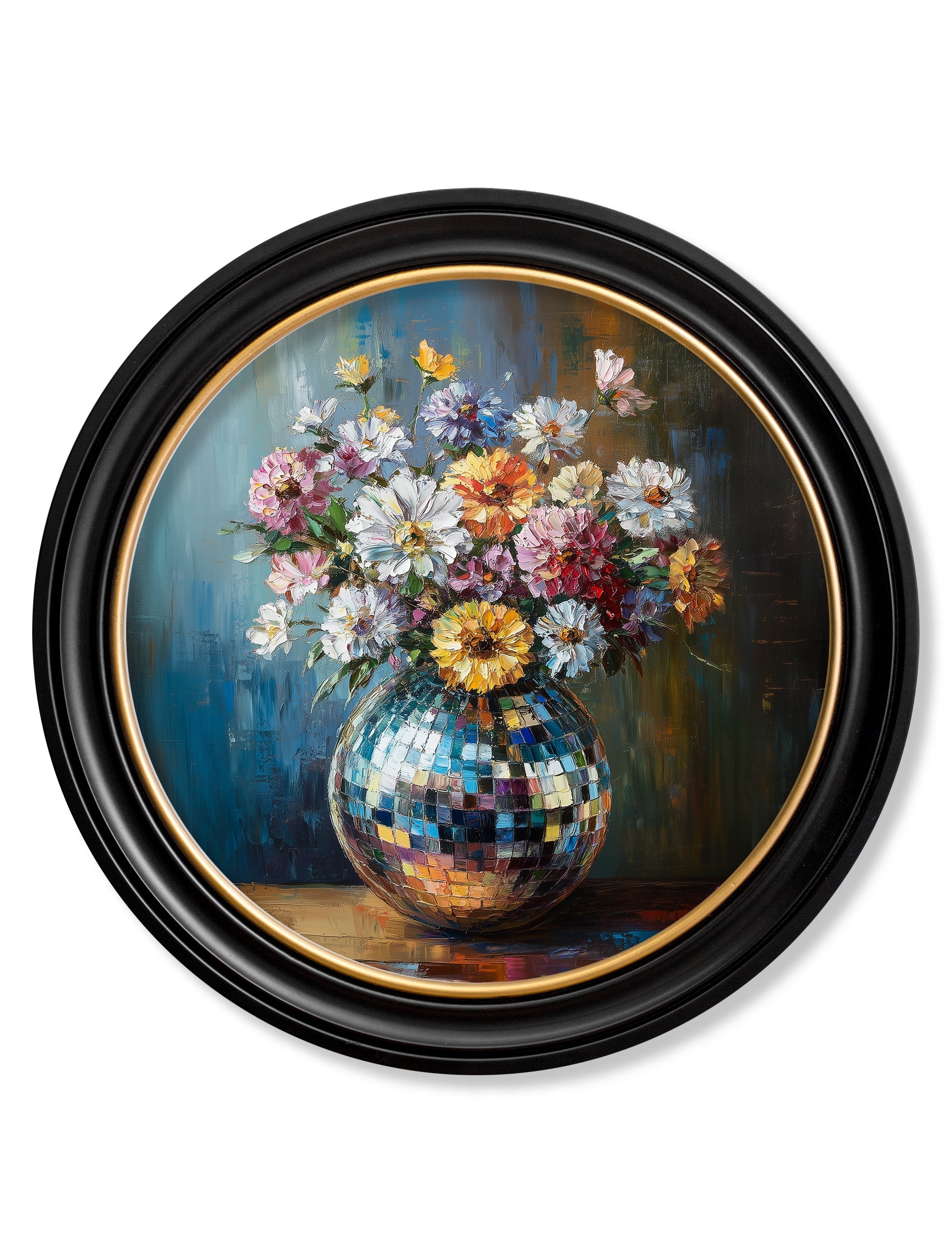 Disco Wildflowers - Oxford Round Frame