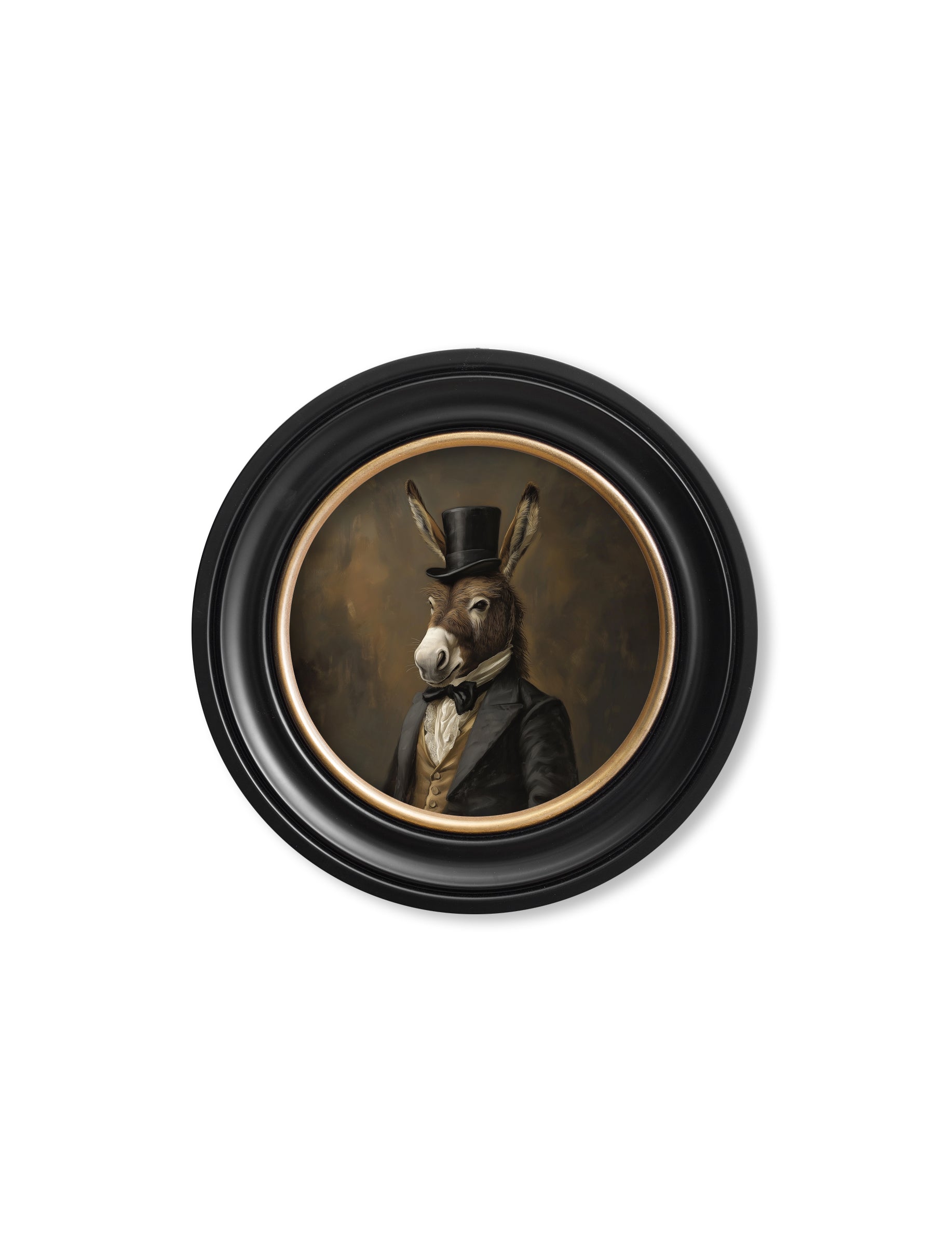 Earl of Assbury - Gentleman Donkey Oxford Round Frame