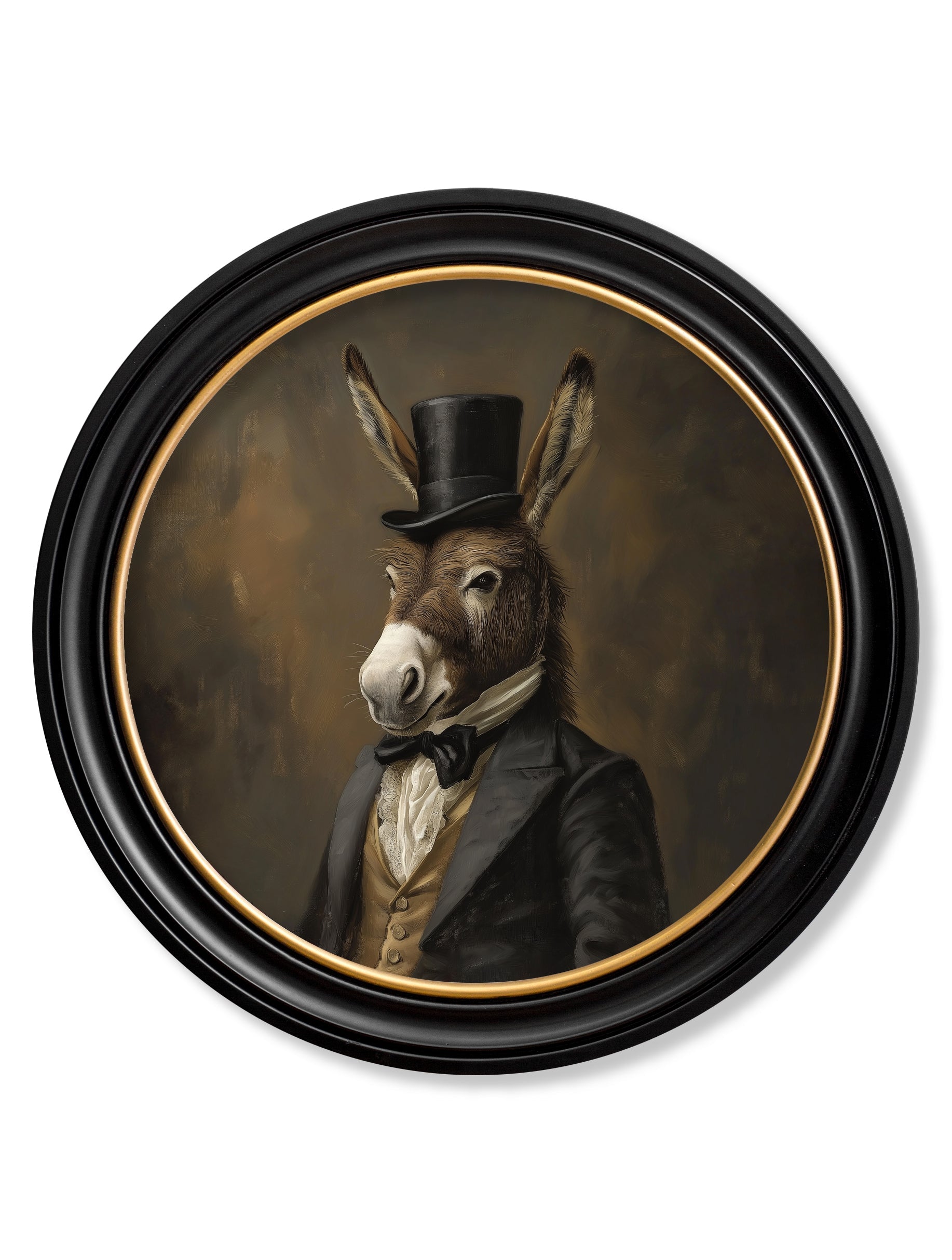 Earl of Assbury - Gentleman Donkey Oxford Round Frame