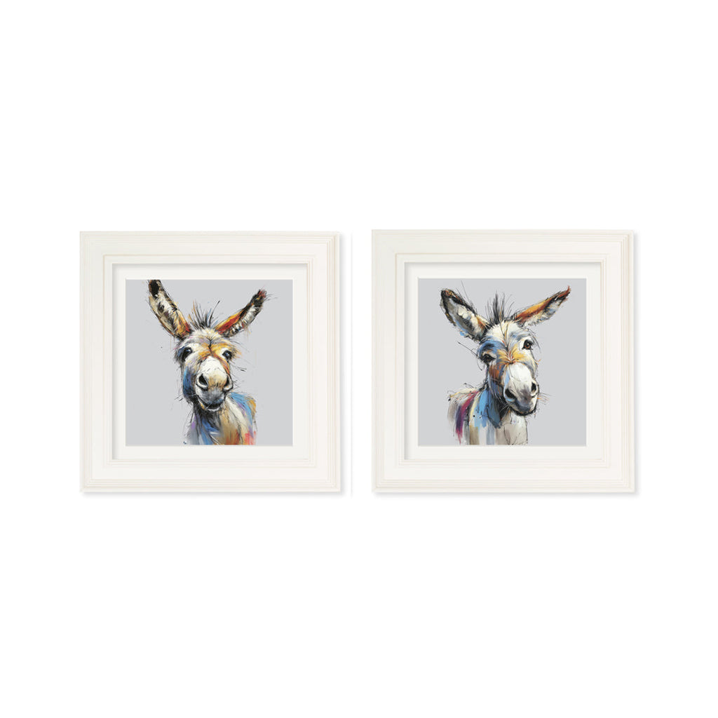 Donkey Jack & Jennet Cosy Sketch - Cream Hurstwood Square Frame