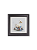 Family of Ducks Cosy Sketch - Black Hurstwood Square Frame