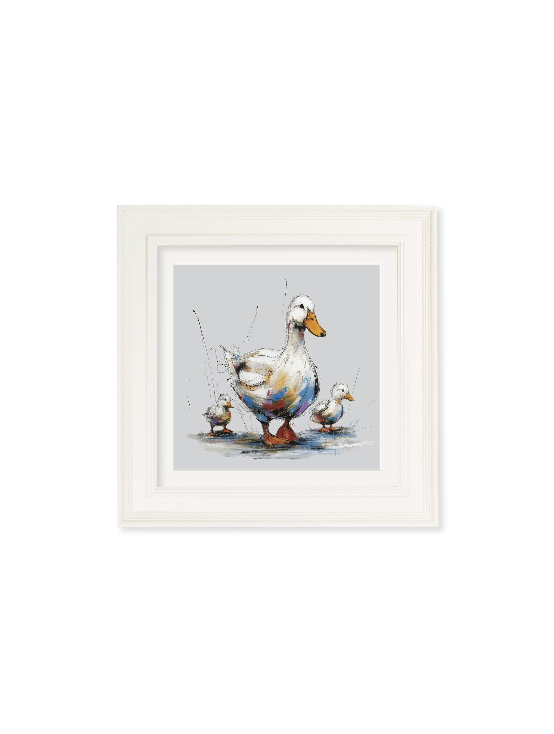 Family of Ducks Cosy Sketch - Cream Hurstwood Square Frame