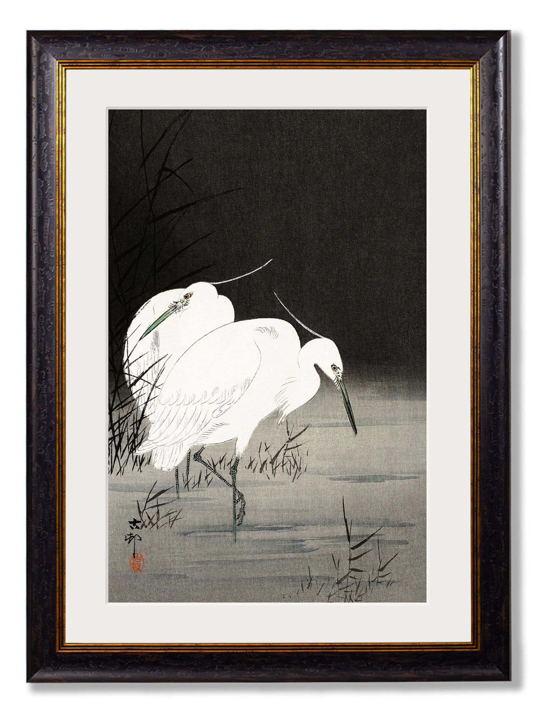 c.1910 Two Egrets in Reeds - Ohara Koson